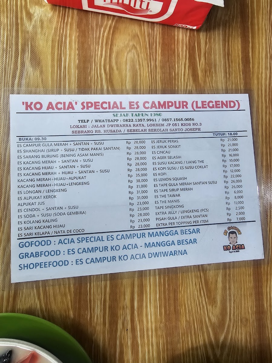 Es Campur Special Ko Acia Menu - Image 1